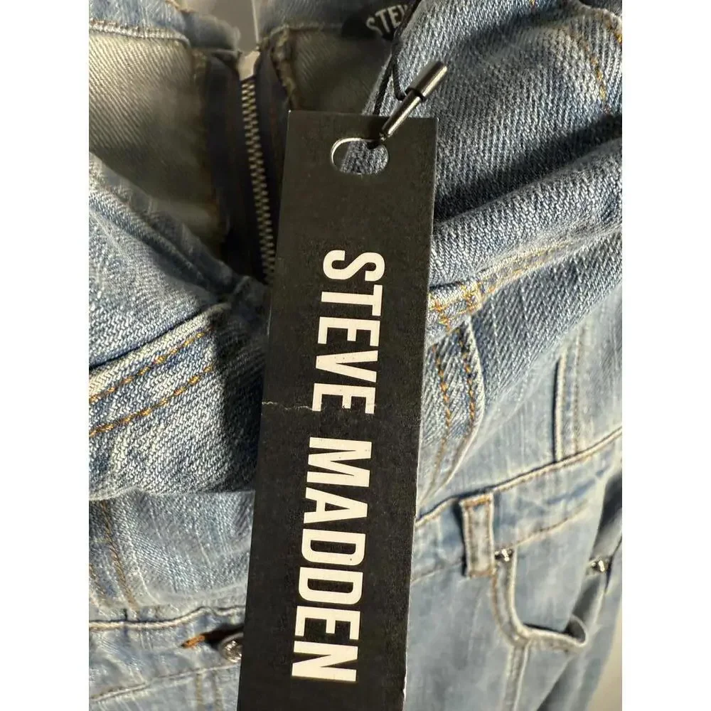 NWT Steve Madden Denim Strapless Midi Dress Size S - Picture 5 of 5